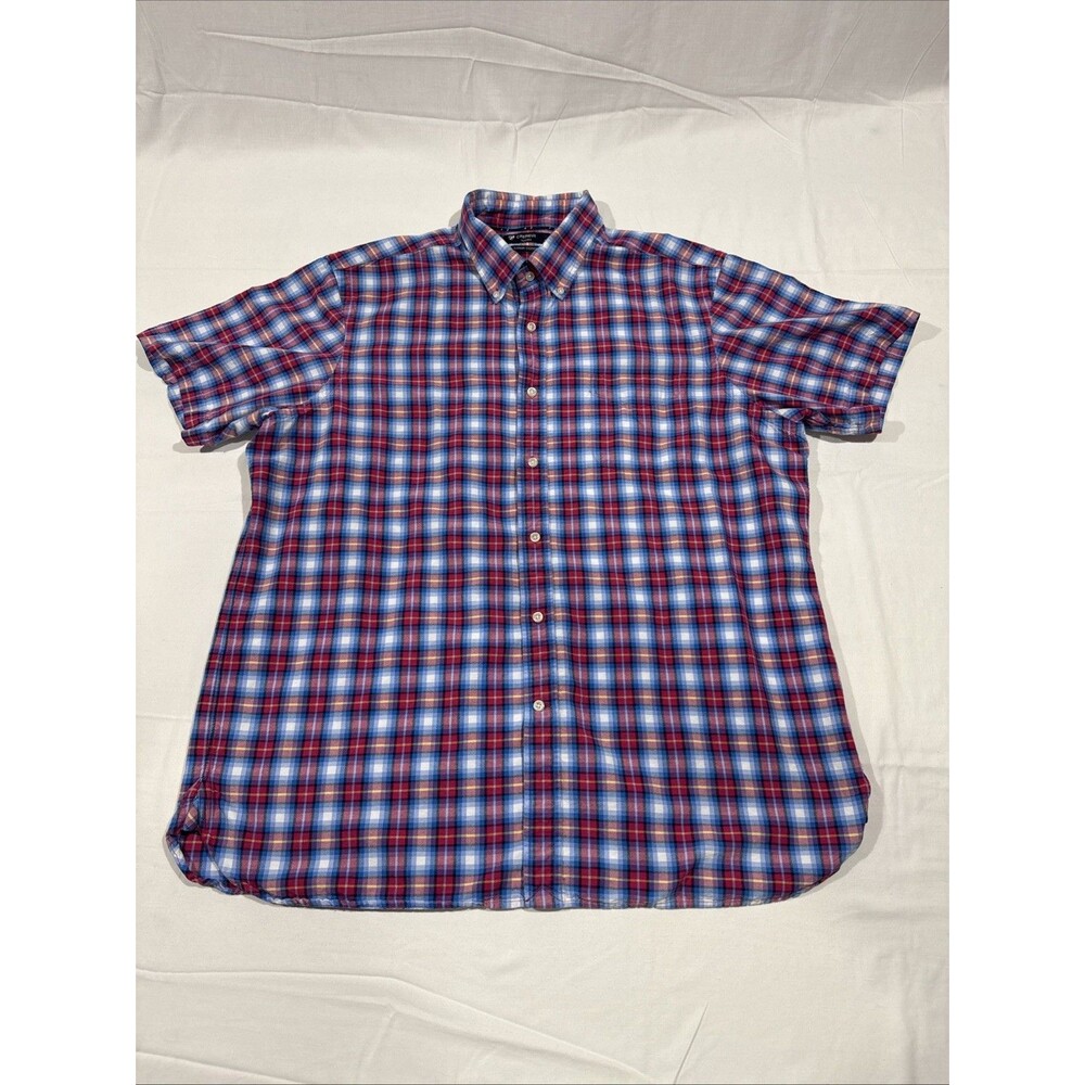 Cremieux Plaid Short Sleeve Button Down Casual Dress Shirt XL Multicolor